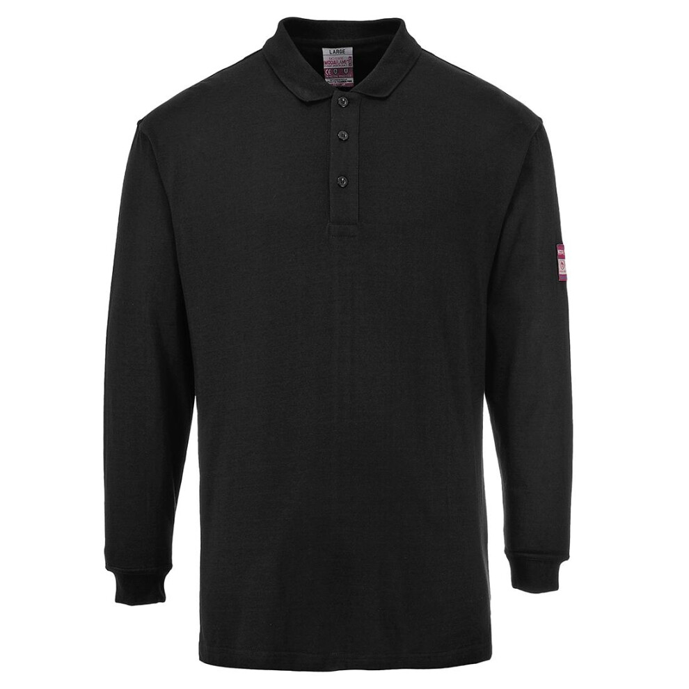 Flame Resistant Anti-Static Long-Sleeved Polo Shirt