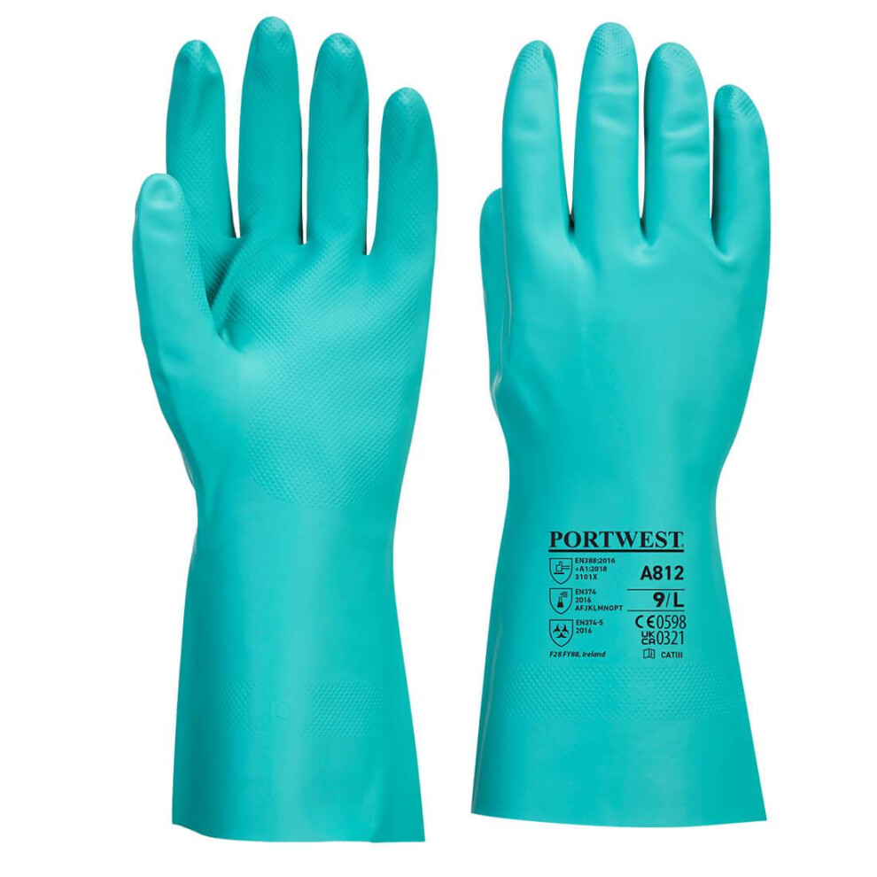 (XL, Green) Portwest Unisex Adult A812 Nitrosafe Plus Chemical Gauntlet