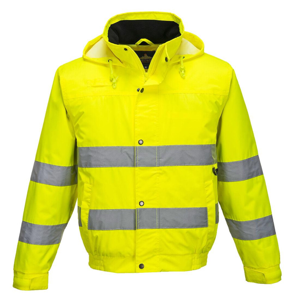 (L, Yellow) Portwest Mens S161 Lite Hi-Vis Bomber Jacket