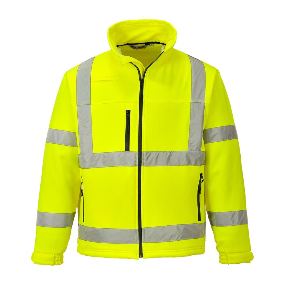 (XXL, Yellow) Portwest Mens Classic High-Vis Soft Shell Jacket