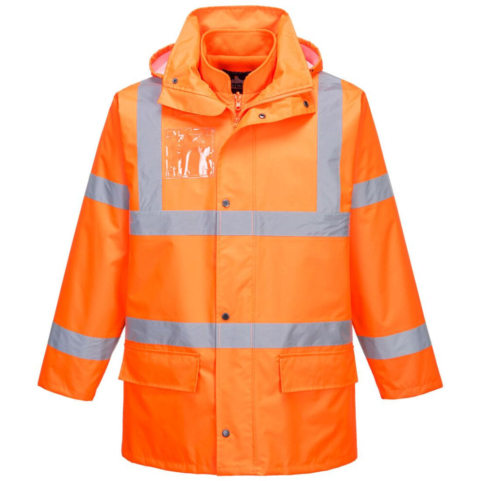 (S, Orange) Portwest Mens Essential 5 In 1 Hi-Vis Safety Jacket