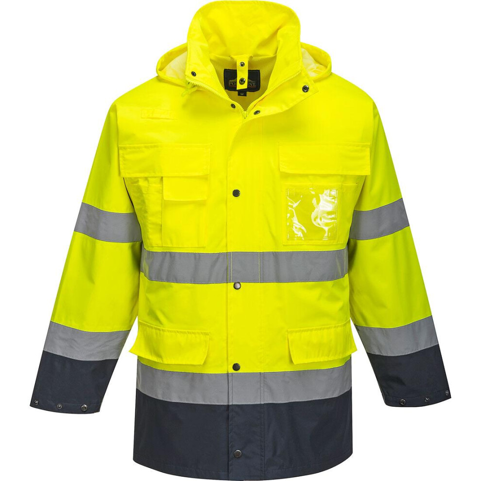 (XL, Yellow/Navy) Portwest Mens S162 3 In 1 Lite Hi-Vis Jacket