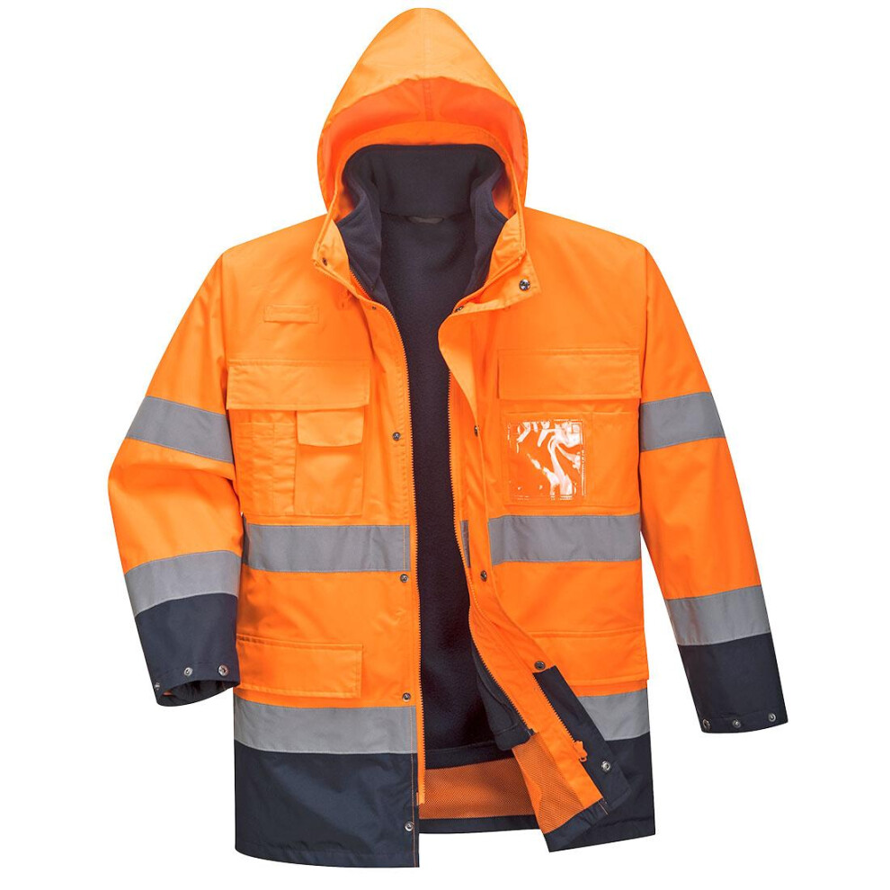 (3XL, Orange/Navy) Portwest Mens S162 3 In 1 Lite Hi-Vis Jacket