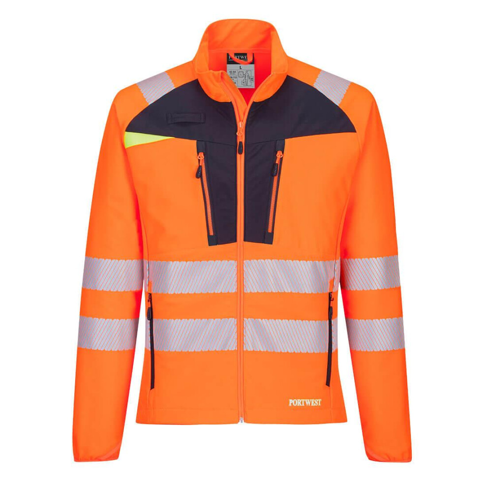 (4XL, Orange/Black) Portwest Mens Hi-Vis Safety Base Layer Top