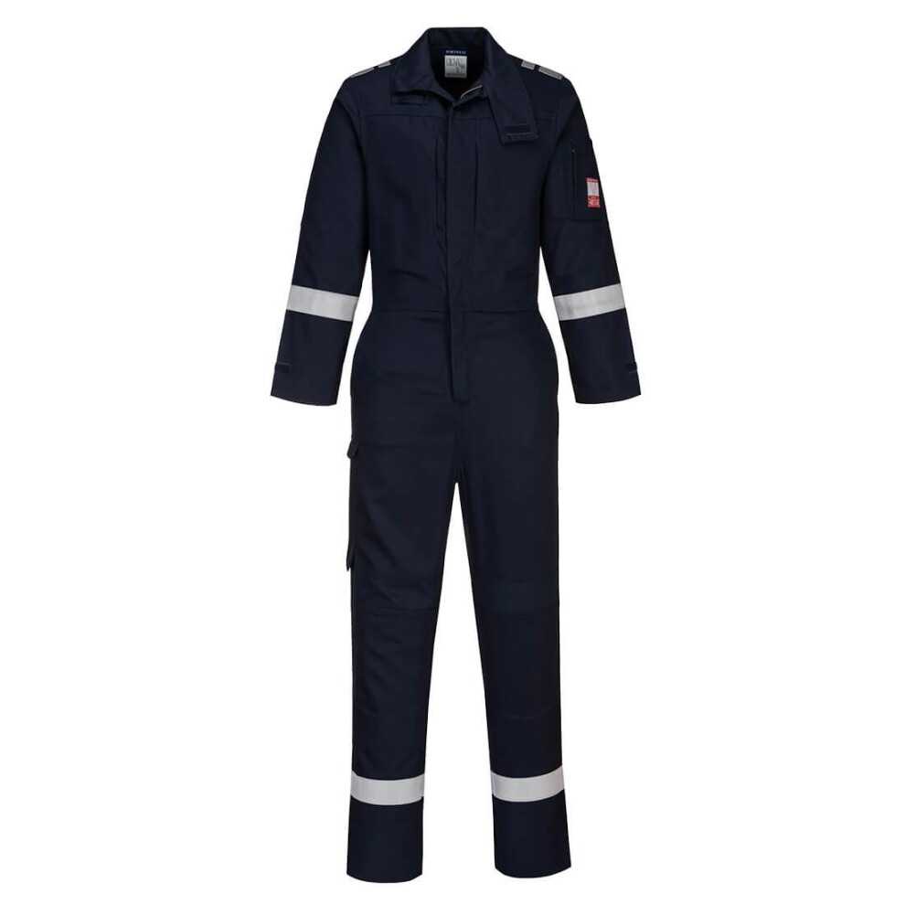 (M, Navy) Portwest Unisex Adult Bizflame Plus Lightweight Overalls