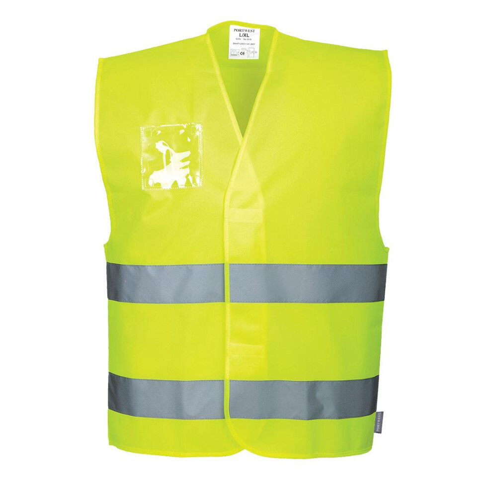 (L-XL, Yellow) Portwest Mens Band & Brace Hi-Vis Vest