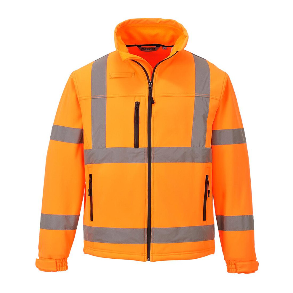 (M, Orange) Portwest Mens Classic High-Vis Soft Shell Jacket