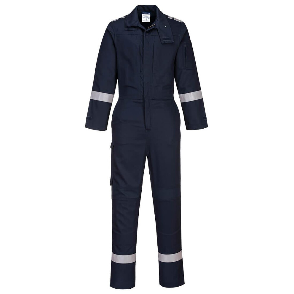 (XXL, Navy) Portwest Unisex Adult Bizflame Plus Stretch Overalls