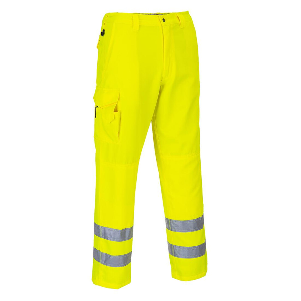 (4XL R, Yellow) Portwest Mens Hi-Vis Work Trousers