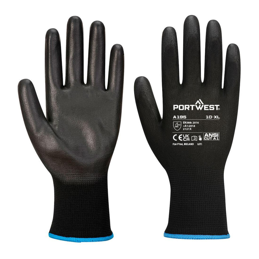 (XL, Black) Portwest Unisex Adult Touch Screen Safety Gloves