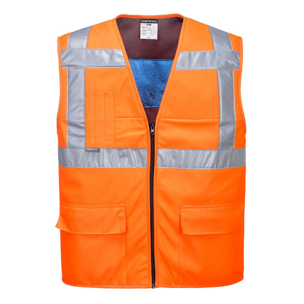 (XXL-3XL, Orange) Portwest Unisex Adult High-Vis Cooling Vest