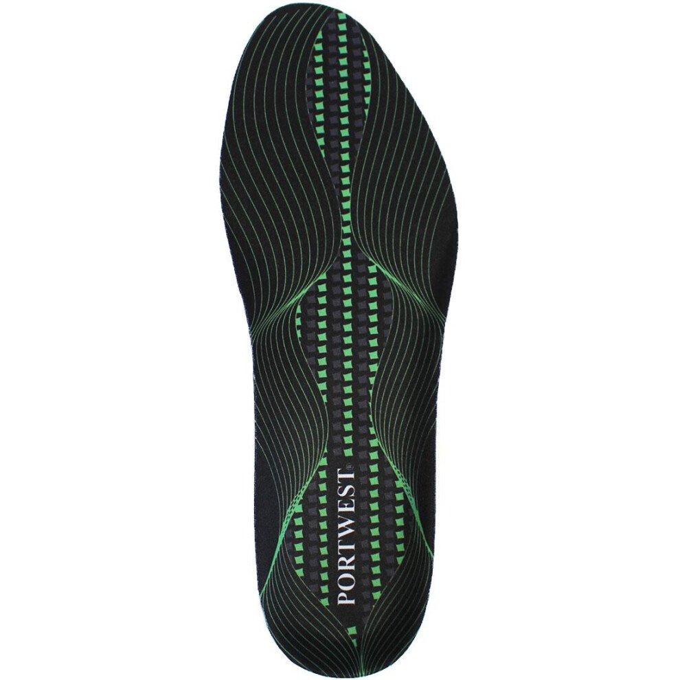 (L, Black/Green) Portwest Gel Arch Support Insoles