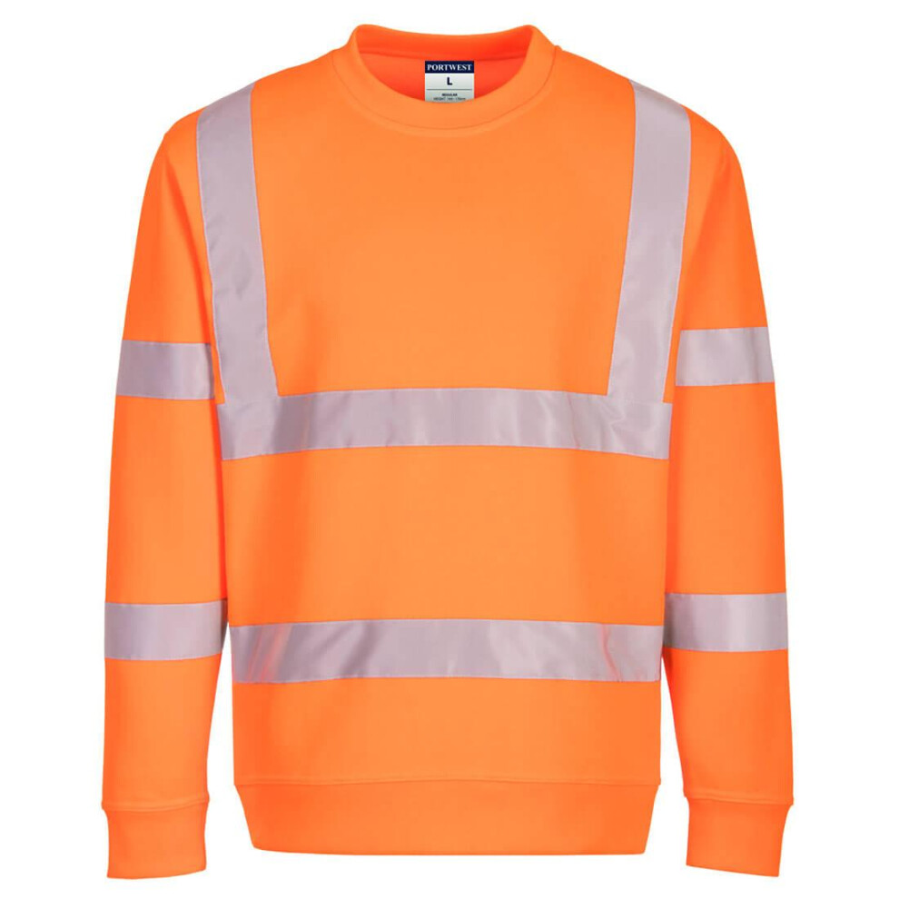 (M, Orange) Portwest Mens Eco Friendly Hi-Vis Safety Sweatshirt