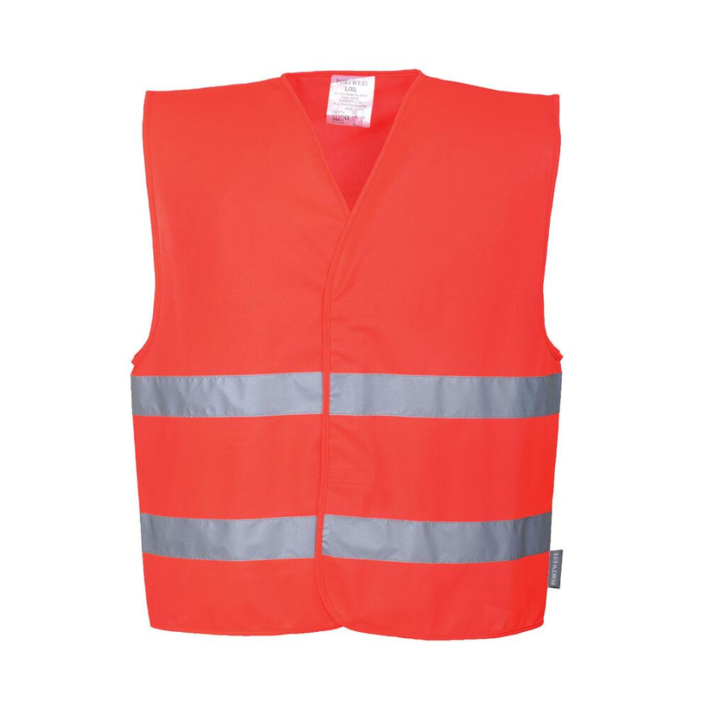 (S-M, Red) Portwest Mens Band & Brace Hi-Vis Vest