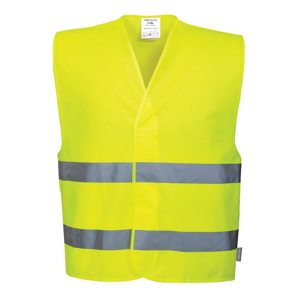 (XXL-3XL, Yellow) Portwest Mens Band & Brace Hi-Vis Vest