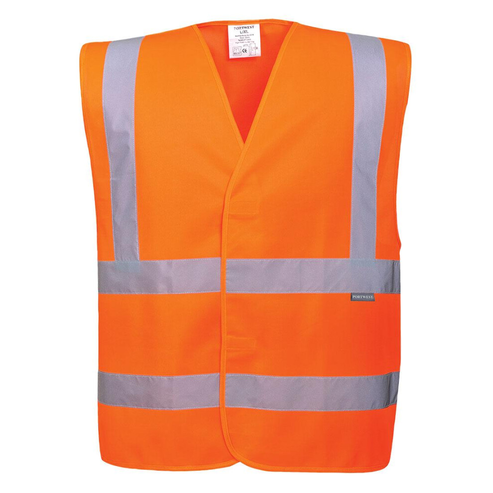 (S-M, Orange) Portwest Mens Band & Brace Safety Hi-Vis Vest