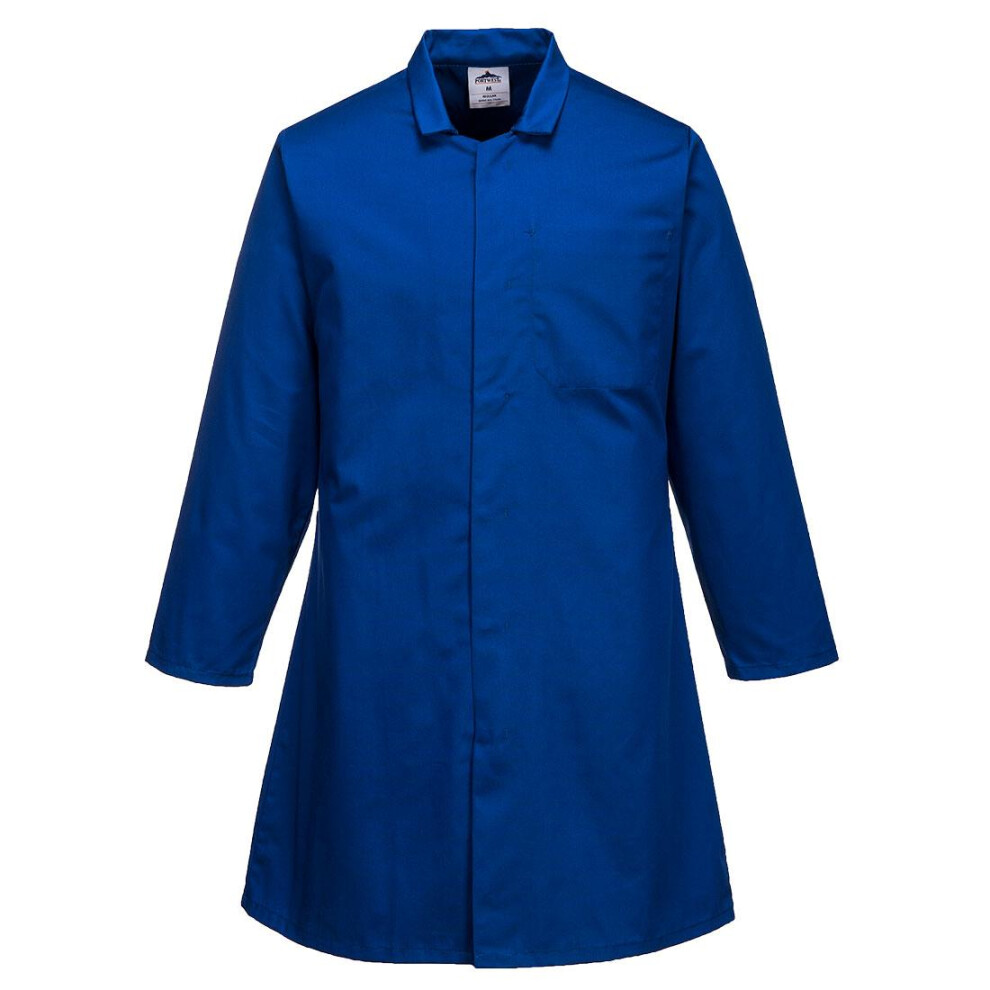 (XS, Royal Blue) Portwest Mens Pocket Food Coat