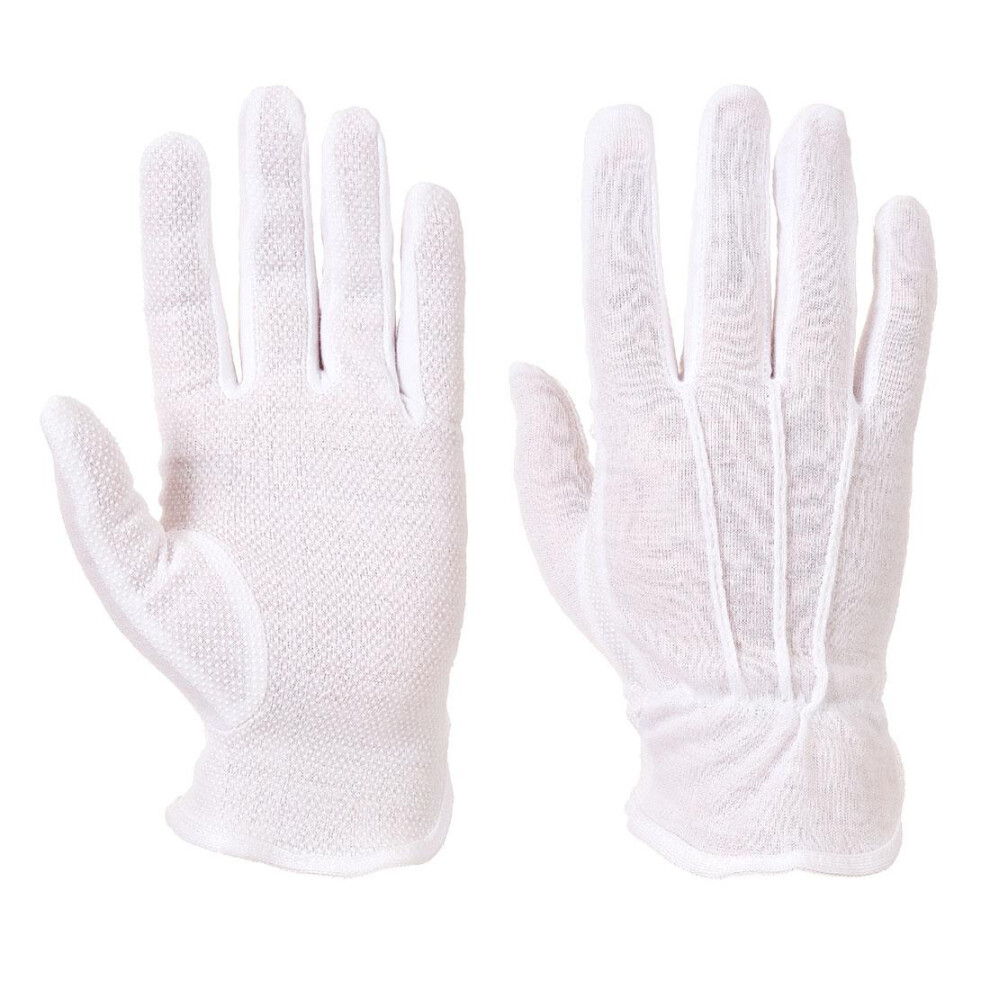 (L, White) Portwest Unisex Adult Micro-Dot Grip Gloves