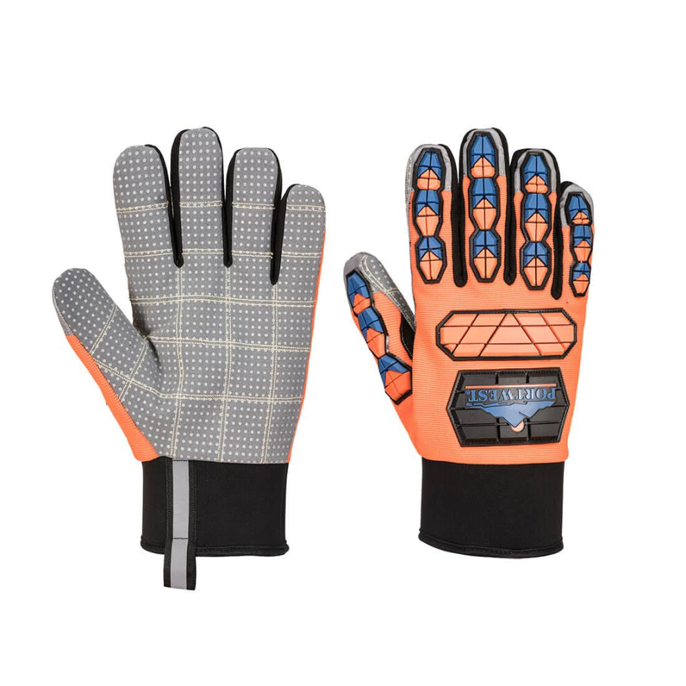 (XXL, Orange/Blue) Portwest Unisex Adult Aqua-Seal Pro Grip Gloves