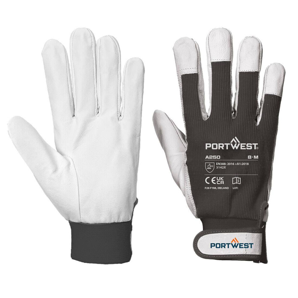 (XXL, Black) Portwest A250 - Tergsus Goat Leather Gloves