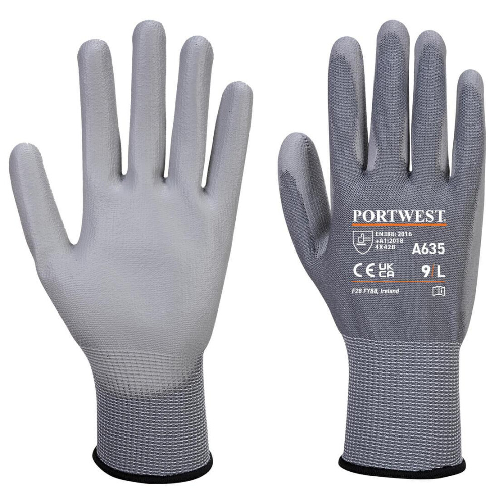 (M, Grey) Portwest Unisex Adult A635 Economy Cut Resistant Gloves