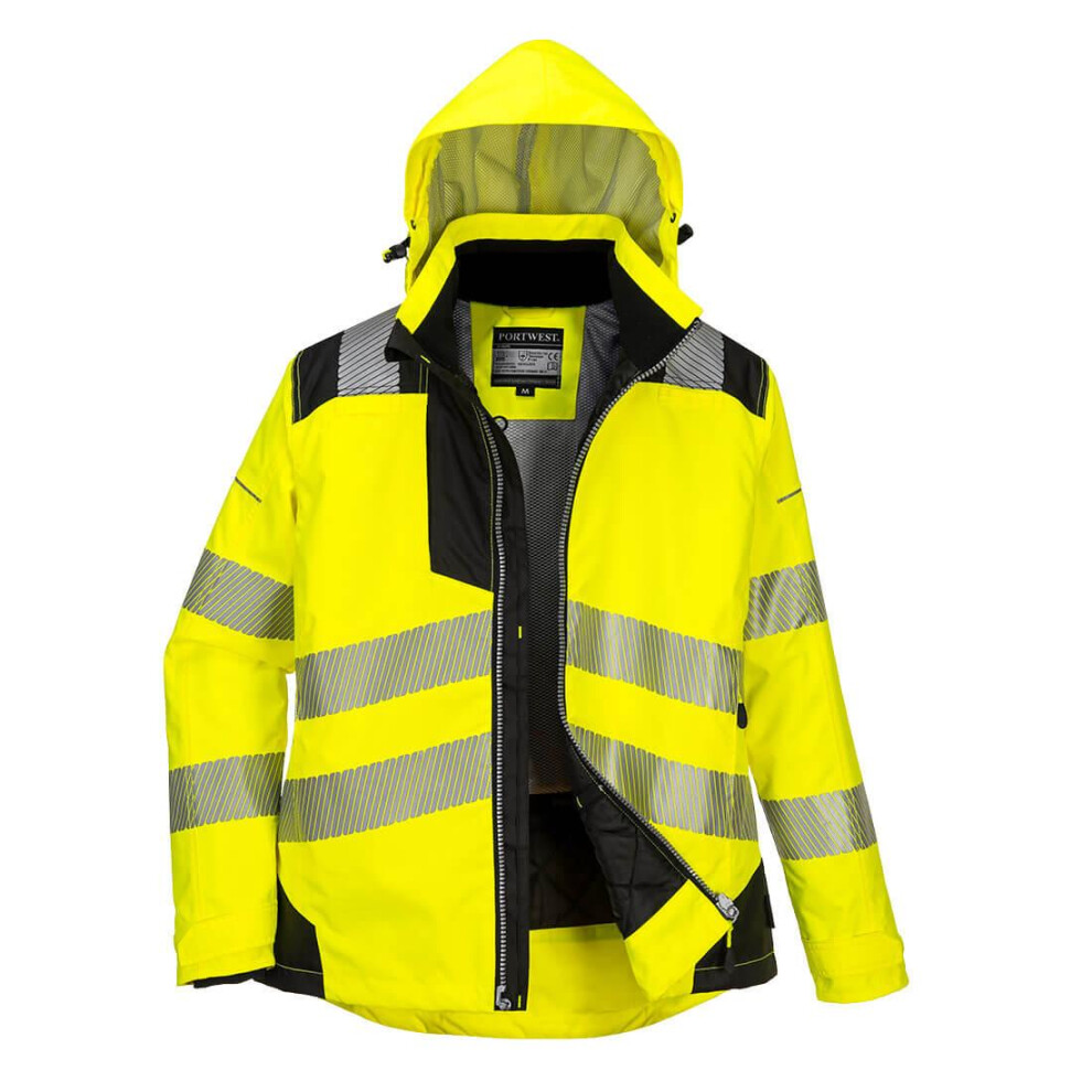 (3XL, Yellow/Black) Portwest Womens/Ladies PW3 Hi-Vis Jacket