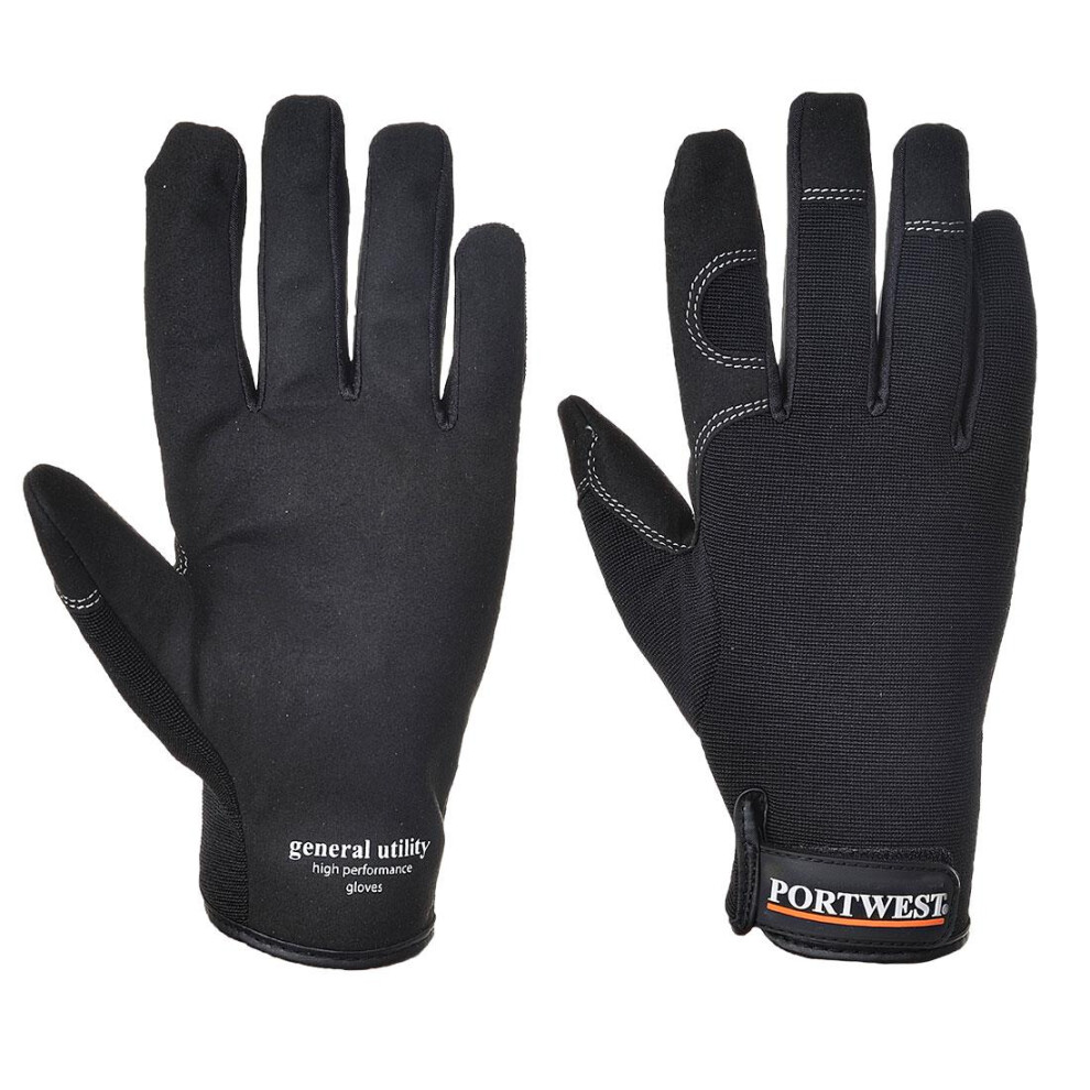 (L, Black) Portwest Unisex Adult General Utility Gloves