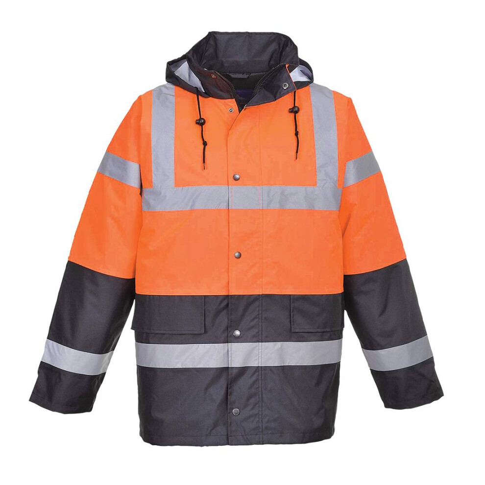 (S, Orange) Portwest Mens S467 Contrast Hi-Vis Safety Traffic Jacket