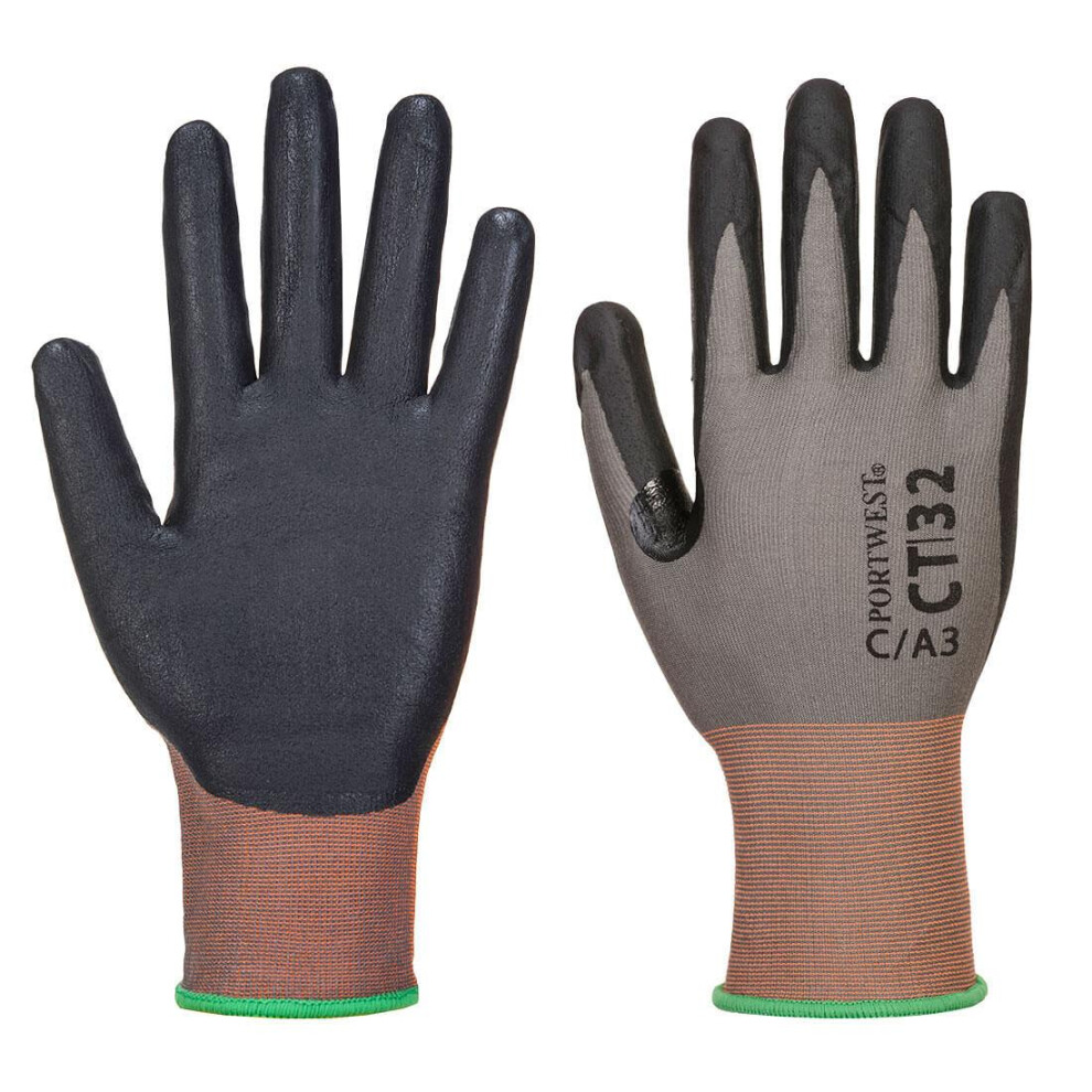 (XS, Grey/Black) Portwest Mens CT32 Gloves