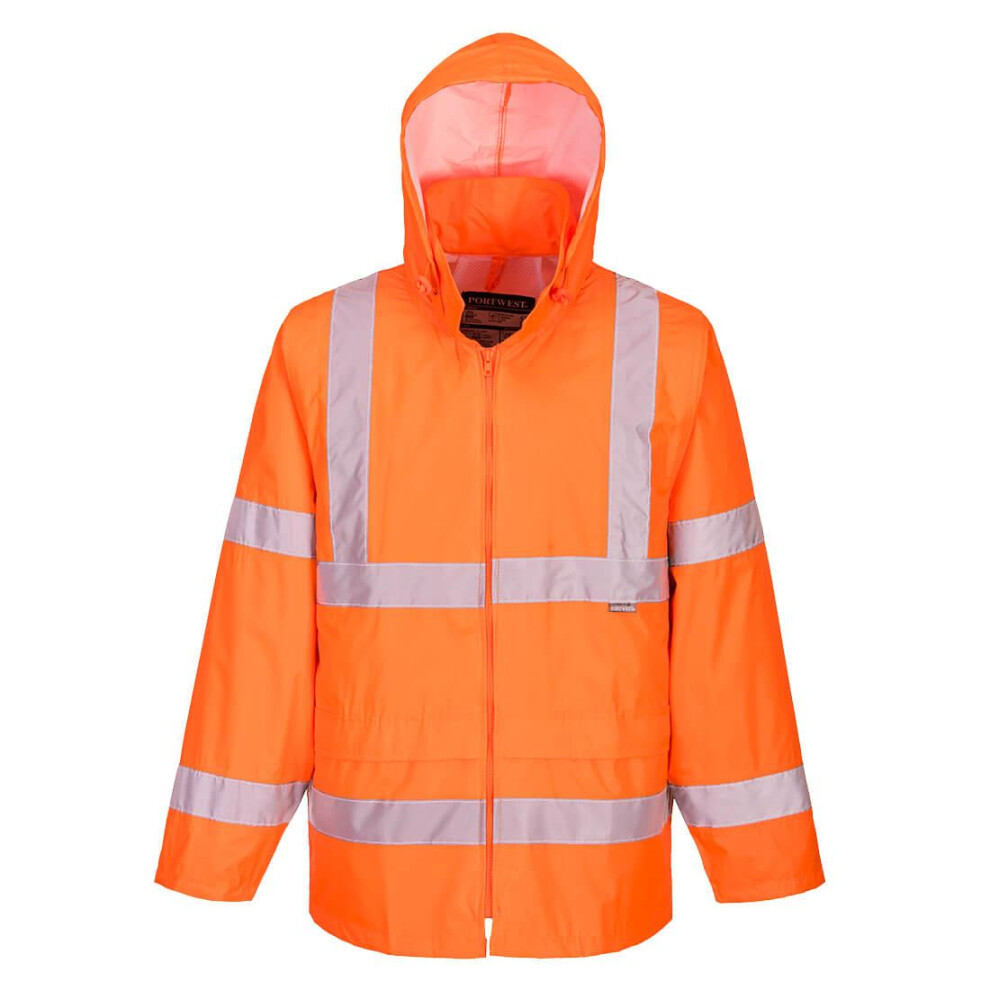 (3XL, Orange) Portwest Mens Hi-Vis Safety Raincoat