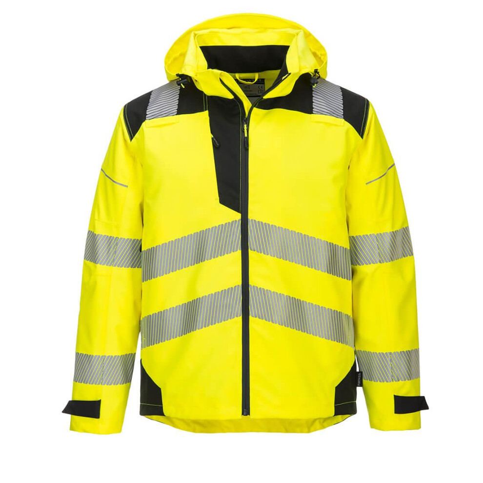 (XXL, Yellow/Black) Portwest Mens PW3 Extreme Hi-Vis Waterproof Jacket