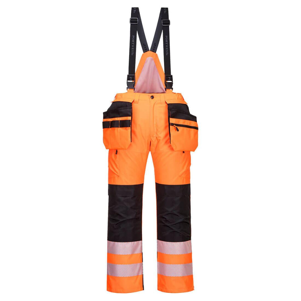 (M, Orange/Black) Portwest Mens PW3 Hi-Vis Work Trousers