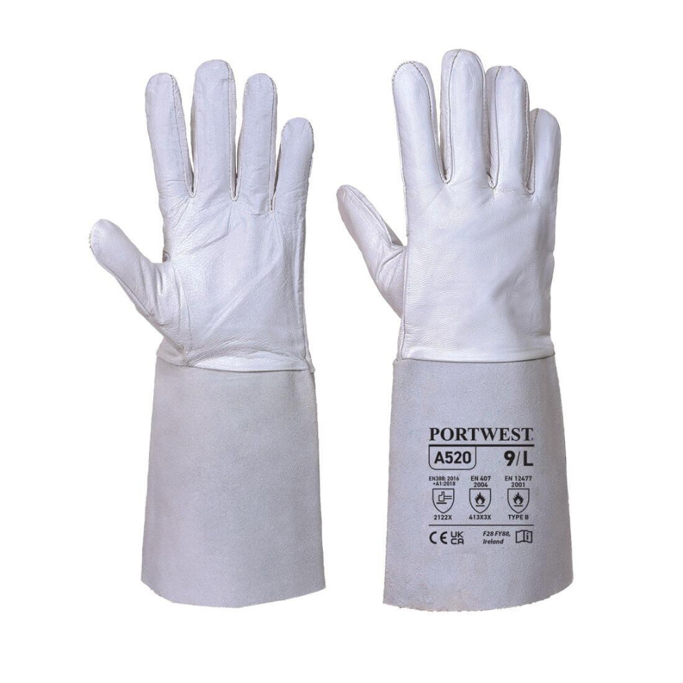 (L, Grey) Portwest Unisex Adult TIG Welding Gauntlets