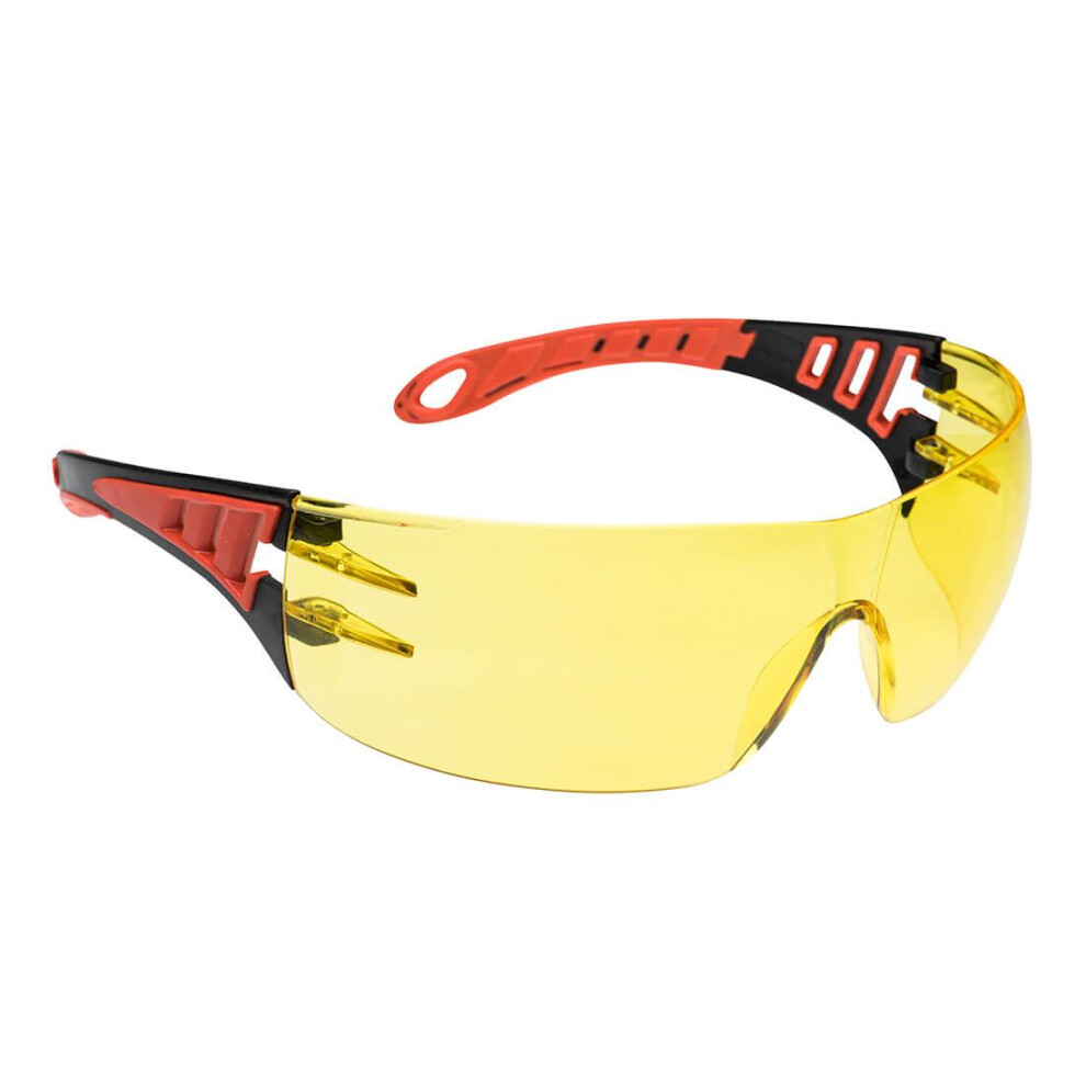 (One Size, Amber) Portwest Tech Look Safety Glasses