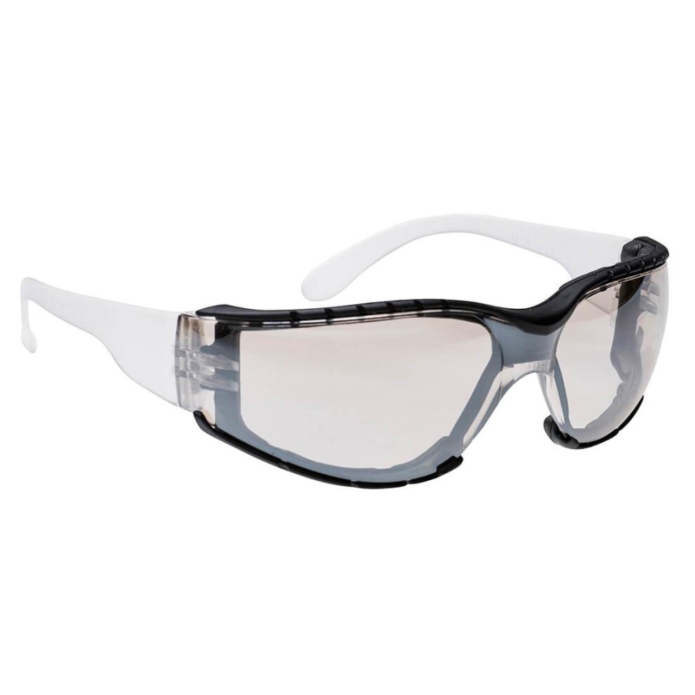 (One Size, Mirror/White) Portwest Unisex Adult Wrap Around Safety Glasses