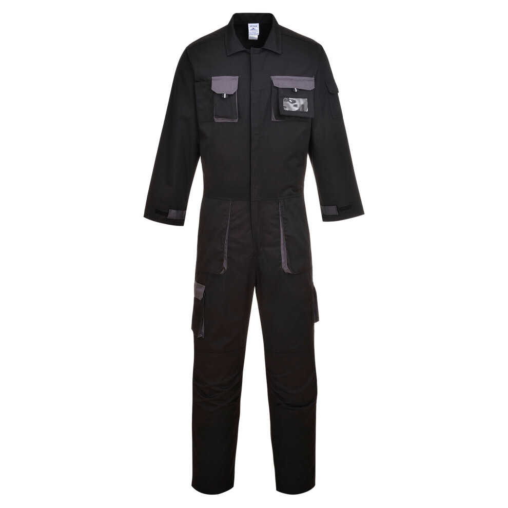 (XXL, Black) Portwest Unisex Adult Texo Contrast Overalls