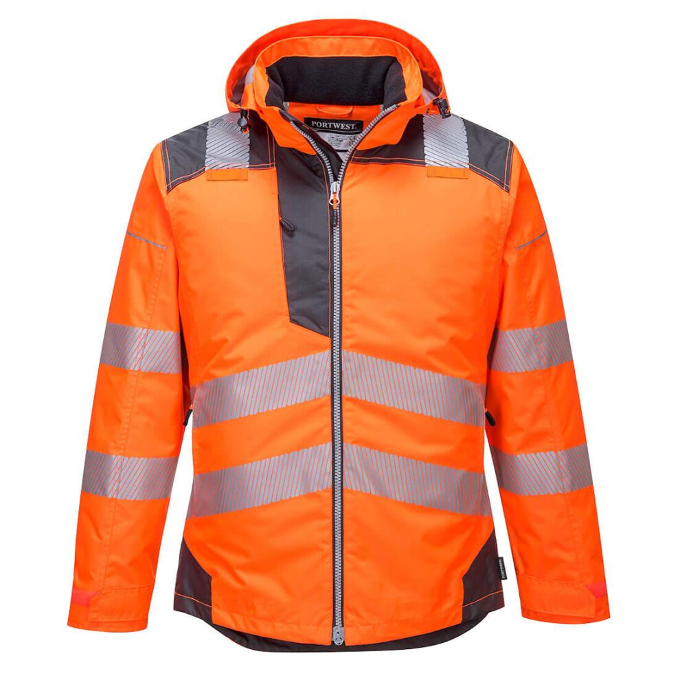 (XL, Orange/Grey) Portwest Mens PW3 Hi-Vis Winter Jacket