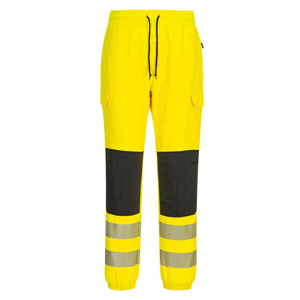 (3XL R, Yellow/Black) Portwest Mens KX3 Flexi Hi-Vis Trousers