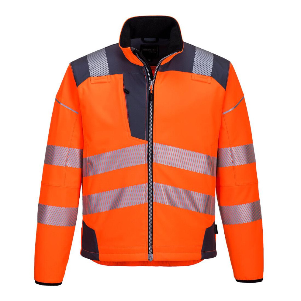 (3XL, Orange/Grey) Portwest Mens PW3 Hi-Vis Safety Soft Shell Jacket