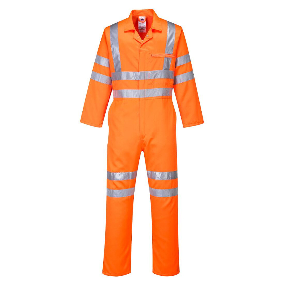 (L R, Orange) Portwest Unisex Adult Service Polycotton Hi-Vis Overalls