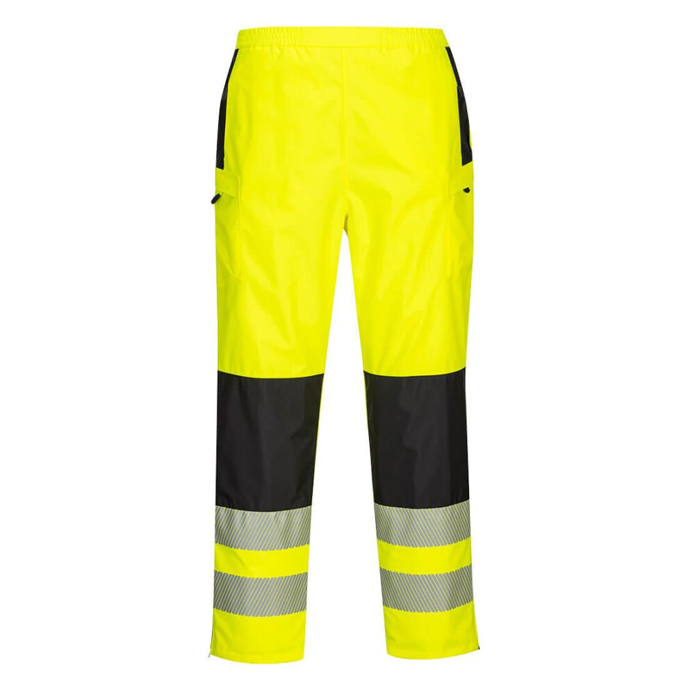 (XL R, Yellow/Black) Portwest Womens/Ladies PW3 Hi-Vis Rain Trousers