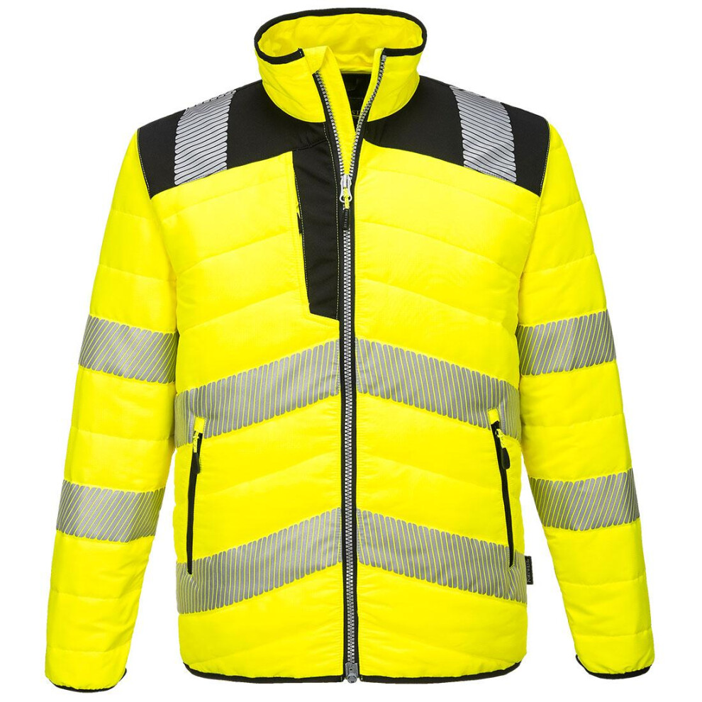 (5XL, Yellow/Black) Portwest Mens PW3 Hi-Vis Padded Jacket