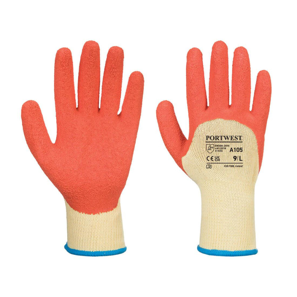 (L, Yellow/Orange) Portwest Unisex Adult A105 Xtra Grip Gloves