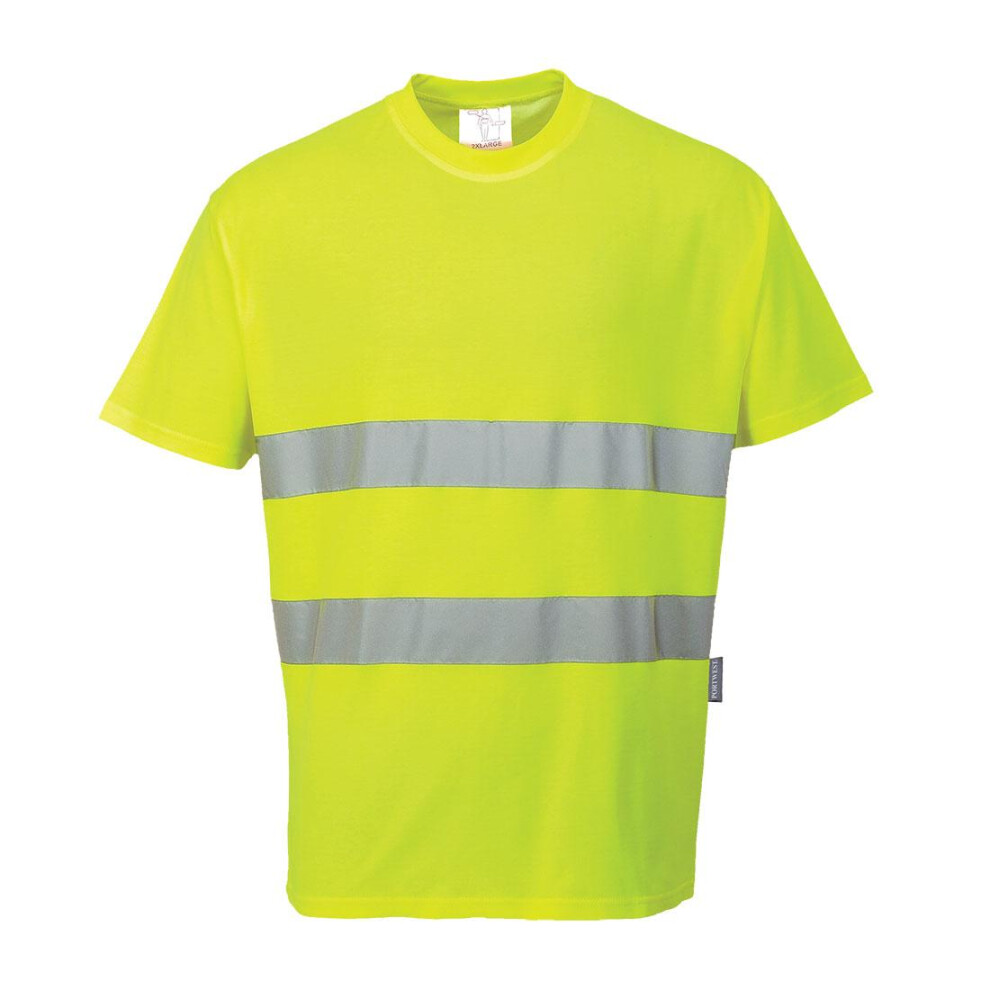 (4XL, Yellow) Portwest Mens Hi-Vis Comfort T-Shirt