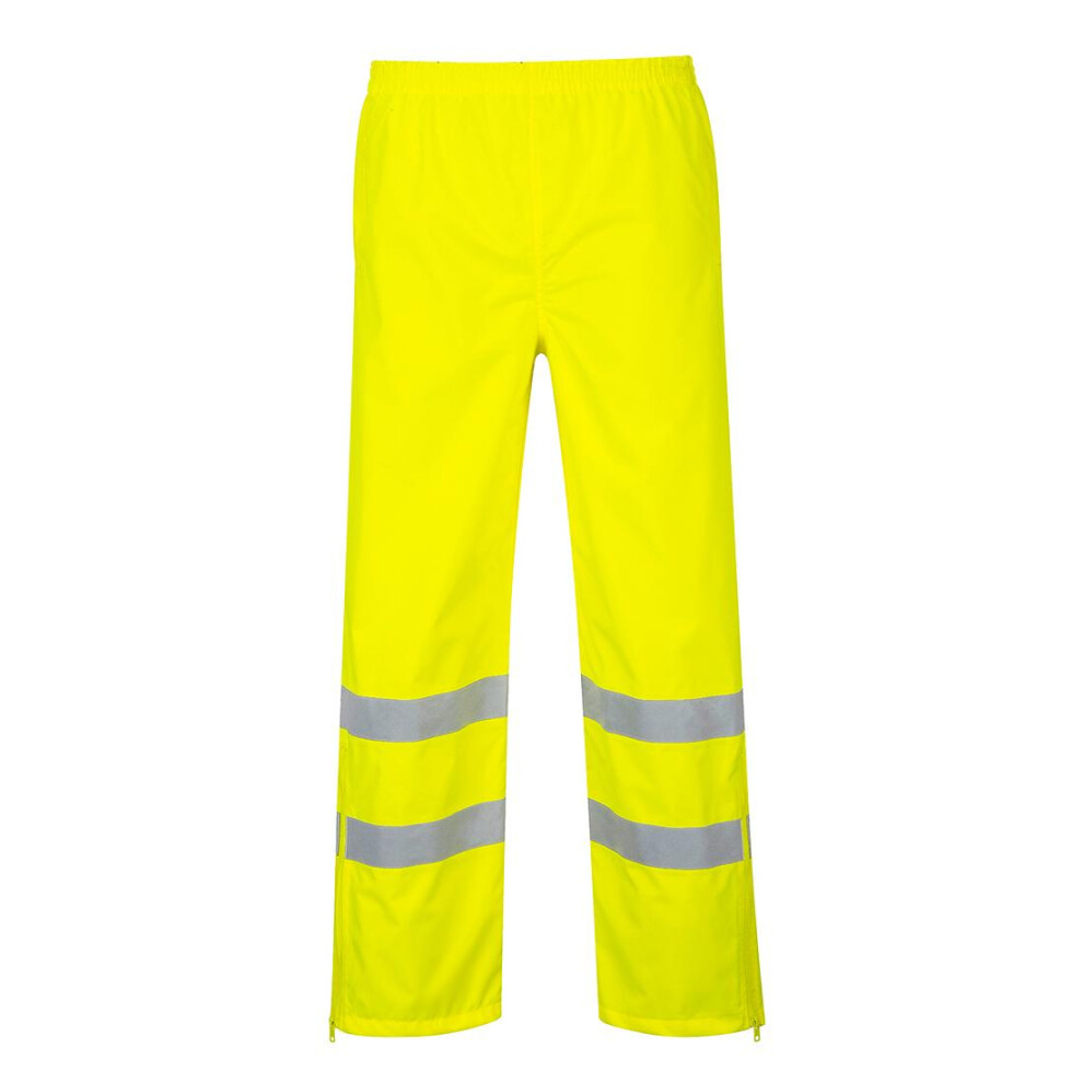 (XXL R, Yellow) Portwest Mens Hi-Vis Breathable Rain Trousers