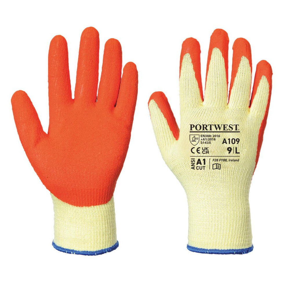 (L, Orange) Portwest Unisex Adult A109 Grip Gloves