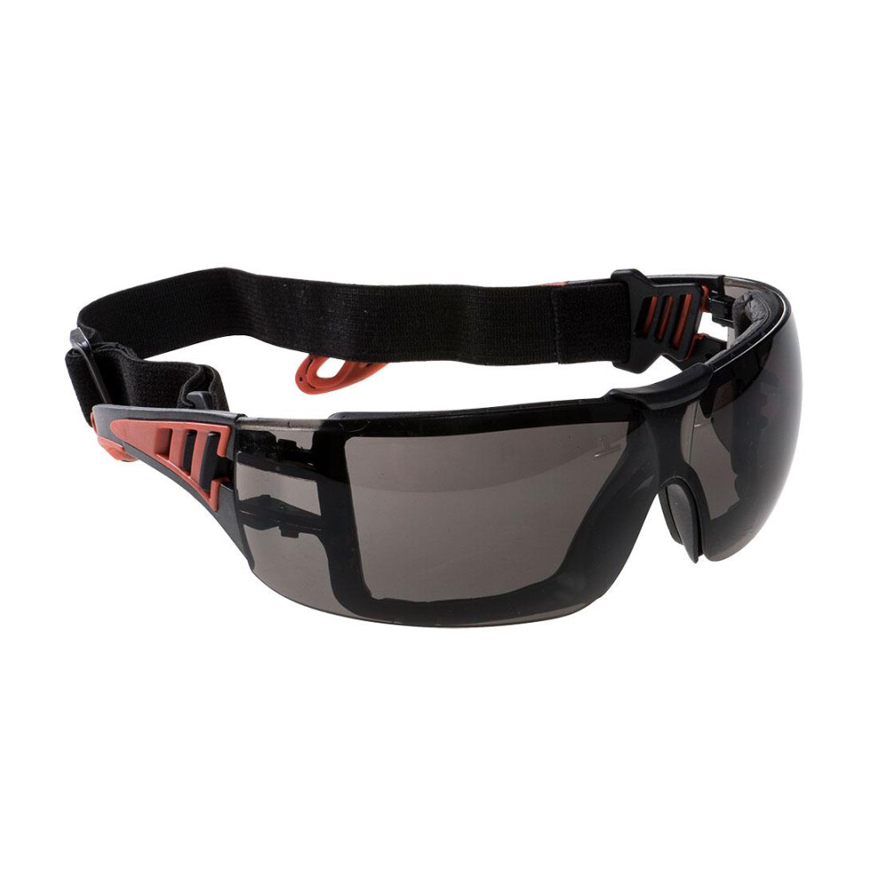 (One Size, Smoke) Portwest Tech Look Plus Safety Glasses