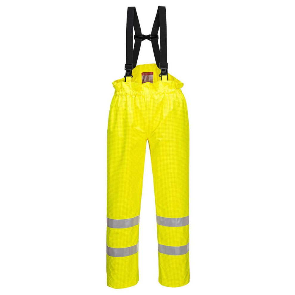 (3XL, Yellow) Portwest Mens Bizflame Rain Hi-Vis Trousers