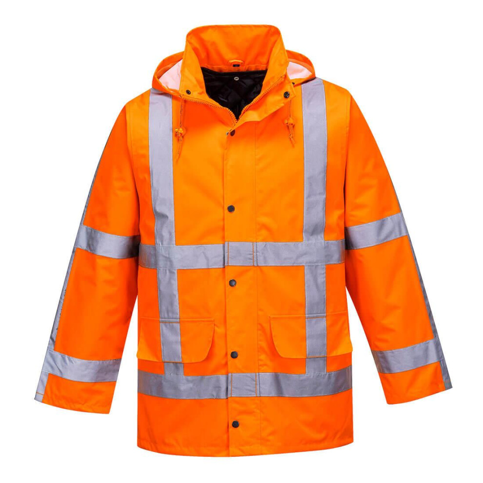 (L, Orange) Portwest Mens RWS Hi-Vis Winter Traffic Jacket