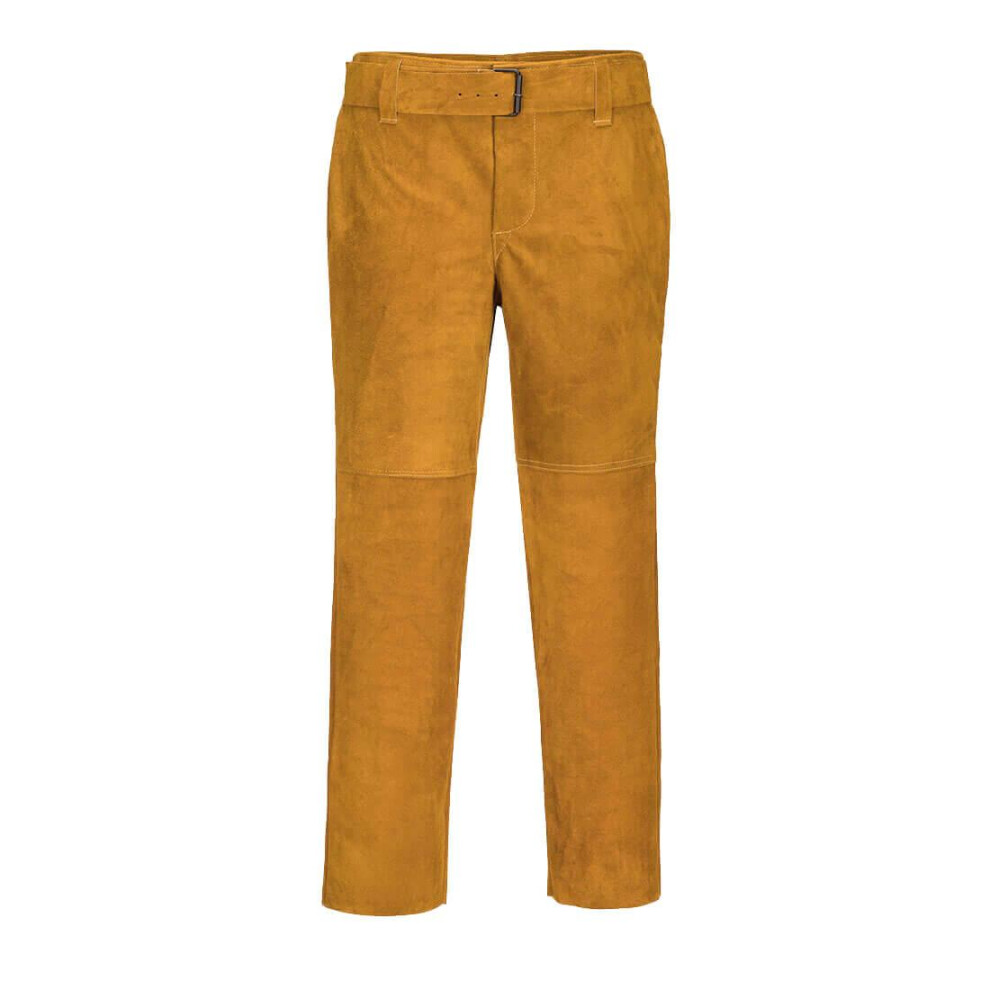 (M, Tan) Portwest Mens Welding Leather Trousers